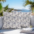 thumbnail image 5 of Waterproof Throw Pillow Covers Set of 2, 20x20 Inch Vintage Coastal Decorative Pillowcases Outdoor Pillow Slip Cushion Covers Set for Couch Tent Blue Grey Starfish Shell Conch, 5 of 7