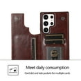 thumbnail image 4 of Decase for Samsung Galaxy S24 Ultra 2024 New Case Wallet,Ultra Thin Scratch-resistant Leather Cover Retro Shockproof Magnetic Clasp Card Case Shell p0for Galaxy S24 Ultra,Brown, 4 of 7