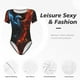 thumbnail image 4 of Fotbe Red And Blue Fire Bird Body de Mujer con Cuello Redondo y Mangas Cortas, Sin Mangas Ajustado, Suave, Cómodo y Básico-Small, 4 of 7