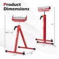 thumbnail image 2 of Ironmax Lot de 2 Supports Pliants pour Rouleaux, Supports d'Aération Portatifs, Hauteur Réglable Rouge, 2 of 10