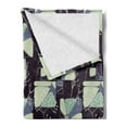 thumbnail image 2 of Floral Soft Flannel Fleece Throw Blanket, Geometric Soft Shapes with Flower Silhouettes Spring Summer Print, Cozy Plush for Indoor and Outdoor Use, 50" x 60", Pale Green Slate Blue, by Ambesonne, 2 of 5
