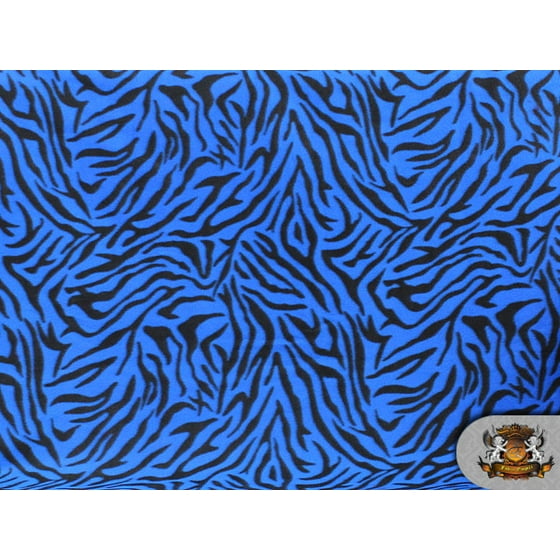 Fleece Printed Fabric Animal Print Blue Zebra 58 Wide Sold By The Yard N 015