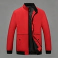 thumbnail image 2 of RYDCOT Men's Spring Summer Jacket Full Zip up Lightweight Work Jackets Stand up Collar Business Casual Windbreaker with Muti Pockets Red, 2 of 6