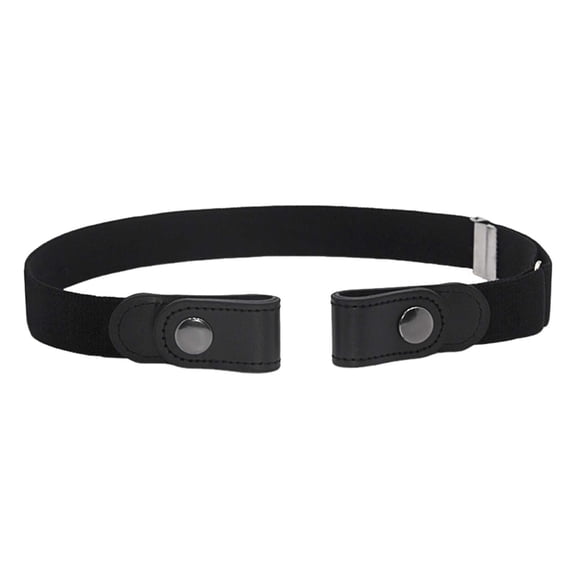 LSQii Belts for Women Comfort No Buckle Elastic Stretch Skinny Belt Adjustable Strap for Jeans Dress Pants Fashion Casual Trendy Womens Clothes Black