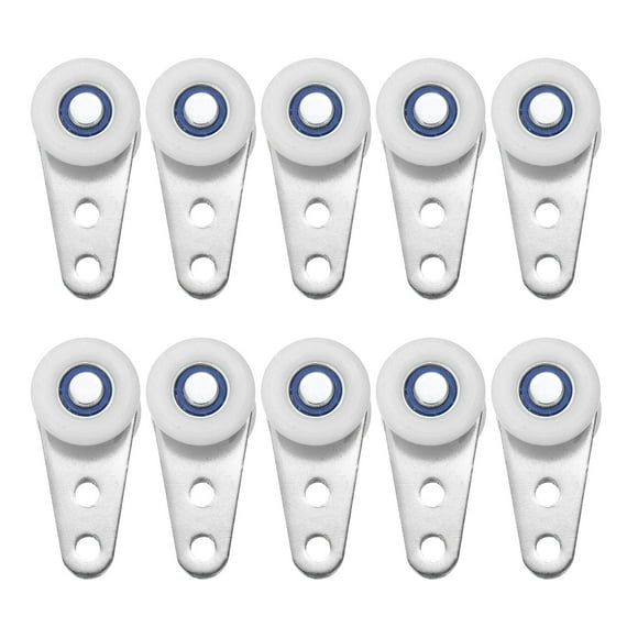 Uxcell 10 piezas Carro de ensamblaje rodante para riel deslizante, carros para puertas corredizas de ventana y armario, plata