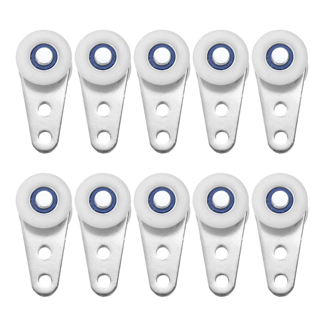 Uxcell 10 piezas Carro de ensamblaje rodante para riel deslizante, carros para puertas corredizas de ventana y armario, plata