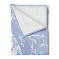 thumbnail image 2 of Bridal Shower Soft Flannel Fleece Blanket, Wedding Bride Dress with Floral Swirl Details Image Artowrk Print, Cozy Plush for Indoor and Outdoor Use, 70" x 90", Violet Blue and White, by Ambesonne, 2 of 5