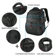 KROSER 17.3 Laptop Backpack, College Daypack, Business Backpack with USB Charging Port, Black