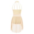 thumbnail image 3 of Alvivi Kids Girls Lyrical Dance Dress Sleeveless Lace Floral Irregular Hem Skirt Leotard Champagne 6, 3 of 5