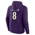 thumbnail image 3 of Men's Fanatics Lamar Jackson Purple Baltimore Ravens Big & Tall Fleece Name & Number Pullover Hoodie, 3 of 3