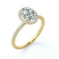 thumbnail image 3 of JeenMata 1.75 Carat oval cut Moissanite Halo Engagement Ring in 18k Yellow Gold Over Silver, 3 of 7