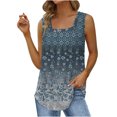 thumbnail image 2 of Qiopertar Mode Blouse Décontractée Sans Manches à Col d'Été pour Femmes, Imprimé, Offres de la Semaine, Liquidation à Moins de 5$, jusqu'à 90 % de Réduction, 2 of 5