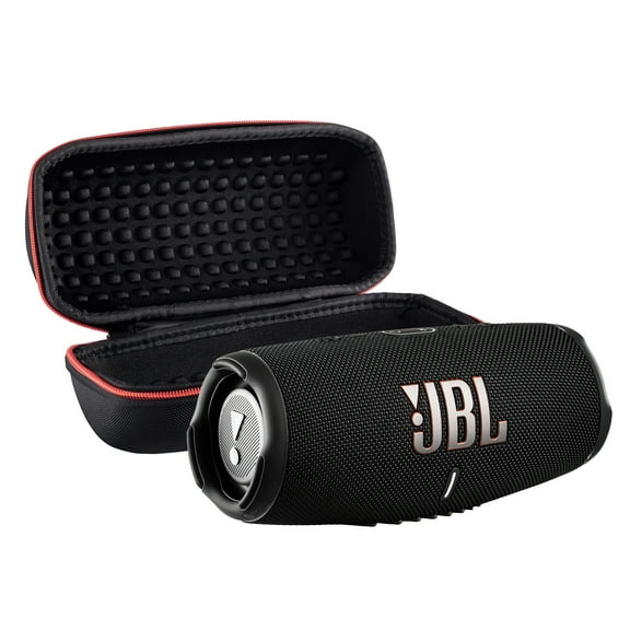 JBL Charge 5 Portable Bluetooth Speaker, IP67 Waterproof, 20 Hour Battery, Black Bundle with Travel Case (International Model)
