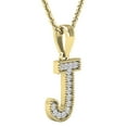 thumbnail image 2 of Dazzlingrock Collection 0.10 Carat (ctw) Round White Diamond Fancy Letter 'J' Initial Pendant 1/10 CT, 18K Yellow Gold, 2 of 6