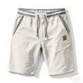 thumbnail image 3 of Lmueinov Knee Length Shorts for Men Lightweight Quick Dry Elastic Waist Drawstring Bermuda Casual Relaxed Fit Streetwear Shorts with Pockets, 3 of 4