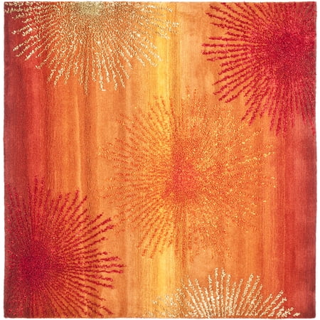 SAFAVIEH Soho Fiesta Geometric Area Rug Rust/Multi 6 x 6 Square