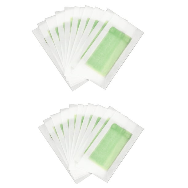 Qarigey 20 tiras para depilación con cera, removedor de vello facial y corporal, aplicable a la cara de las axilas, labio , barbilla, Kit de Dispositivos de depilación