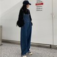 thumbnail image 5 of Monos de mezclilla Vintage para mujer, mono suelto, pantalones de pierna ancha rectos coreanos, pantalones vaqueros de estilo Preppy de calle alta, pantalones casuales Y2k, 5 of 5
