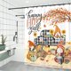 thumbnail image 4 of Bewildely Cortina de poliéster a prueba de humedad para ducha con temática de Acción de Gracias, lavable, reutilizable, diseño Simple, cortina Kits de decoración para fiestas 180x180cm Bewildely HA071095-02, 4 of 5