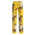 thumbnail image 6 of Easter Cute Pajamas for Women Drawstring Bunny Egg Print Casual Lounge Pants Elastic Waist Trendy Lounge Pants Wide Leg Sleep Casual Fit with Pockets Pajama Pants, #353 Yellow XXL, 6 of 6