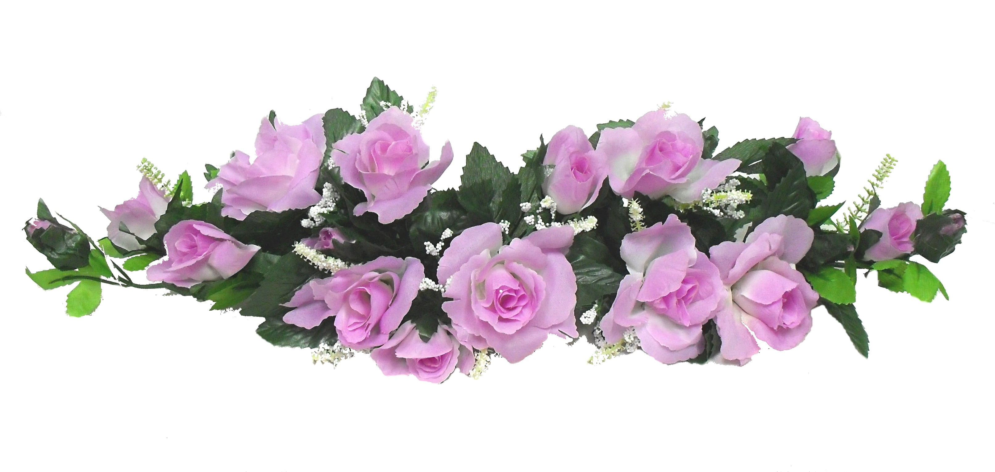 Silk Flower Depot 22in Plastic long silk rose swag with gyps for Home