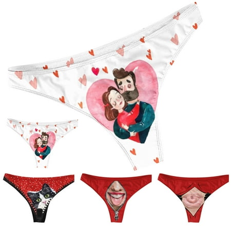 

Bessbest New Year S New Product 4Pcs Women And Men Valentine S Day Printing Plus Size Boxer Underpants Mid High Waist Underwear Underpants