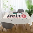 thumbnail image 3 of Yayeee Tablecloths 54" x 54" Rectangle Wrinkle Resistant Party Table Cover, Beige UFO, 3 of 8