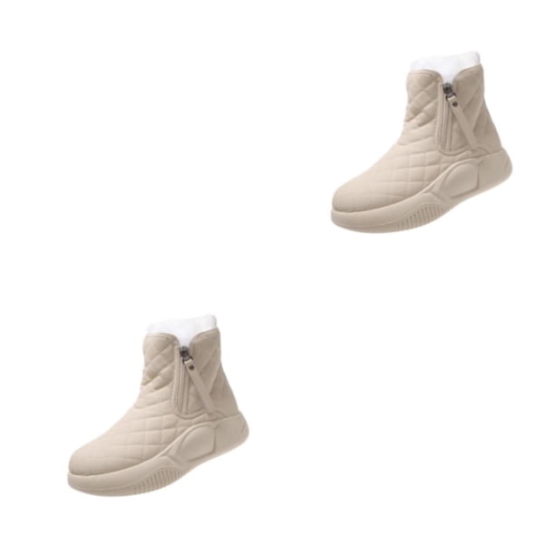 Qarigey Estilo de invierno con estas botas de nieve a media pantorrilla para mujer Botas de nieve con cremallera lateral y punta redonda para Type6 NO6