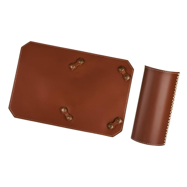 Mat de horno y gas Capeta de tapa de la almohadilla de fijación práctica Protectores elegantes portátiles para la playa Cooking Outdoor BBQ Marrón