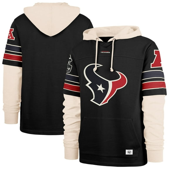 Men's '47 Black Houston Texans Split Zone Cornerback Duo Hoodie