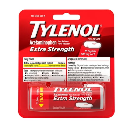 Tylenol Extra Strength Pain Reliever Caplets - Acetaminophen - 10ct