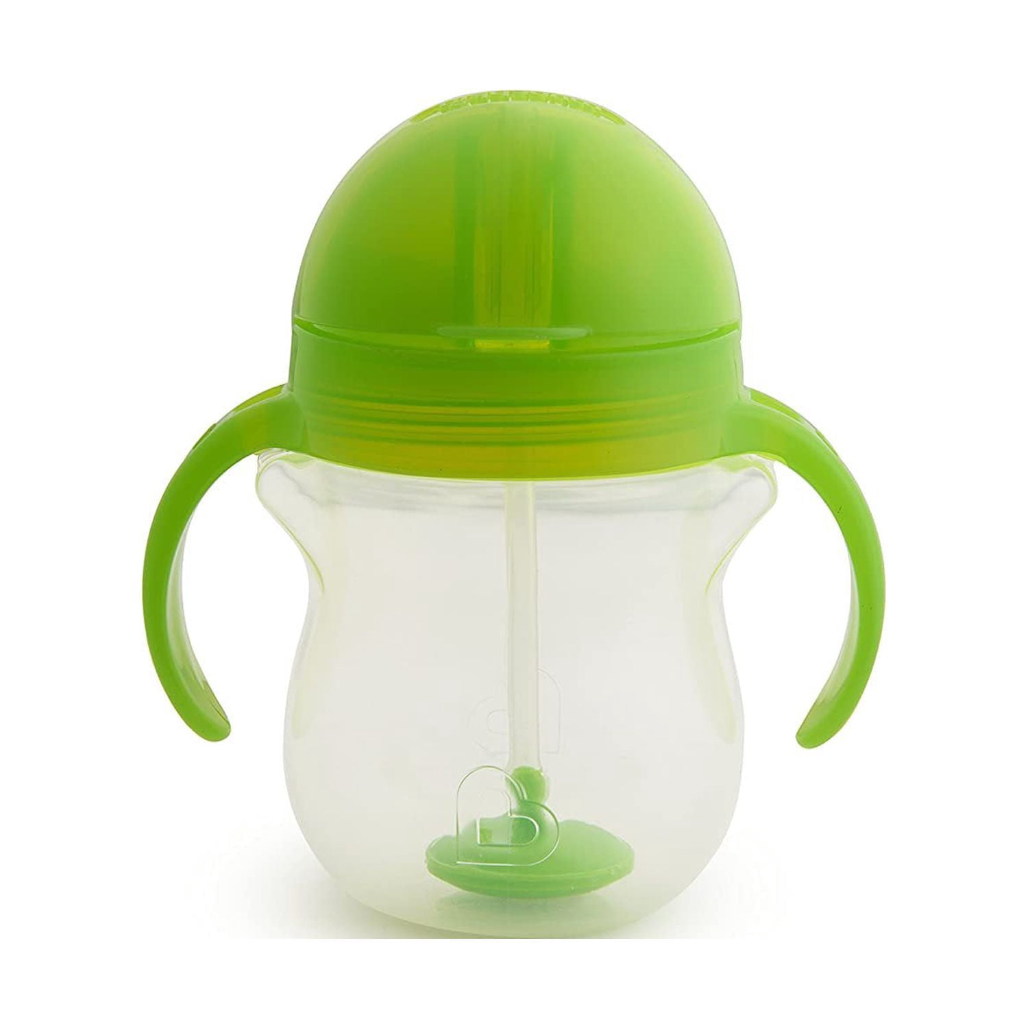 Munchkin Click Lock 7 Ounce Weighted Flexi-Straw Cup, 2 Pack, Green/Pink
