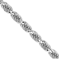 thumbnail image 4 of 14K Solid White Gold 3.5mm Rope Chain Twisted Link Necklace, 4 of 5