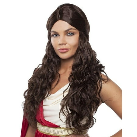 Brown Adult Long Wavy Wig Goddess Hair