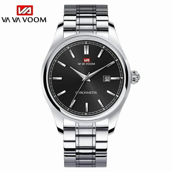 Vava Voom watch for men business style clock fashion casual quartz movement stainless steel strap waterproof calendar own brand wristwatch