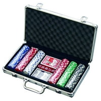 300 Chip Dice Style Poker Set In Aluminum Case (11.5 Gram Chips) , 2 decks of cards, 5 dice