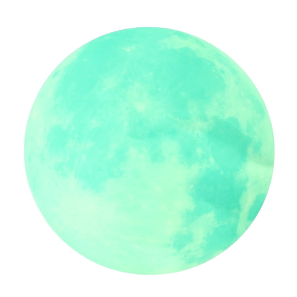 Etiqueta decorativa NikouMX Etiqueta de la pared luna luz verde cian fluorescente