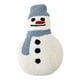 thumbnail image 2 of Almohada navideña de muñeco de nieve de forma irregular con gorro y bufanda azules, 2 of 7
