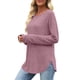 thumbnail image 5 of Tops de otoño para mujer,Suéter de color liso para mujer, manga larga, cuello redondo, poliéster, ropa informal, cómodo para el hogar y uso diario, sopatenor, 5 of 9