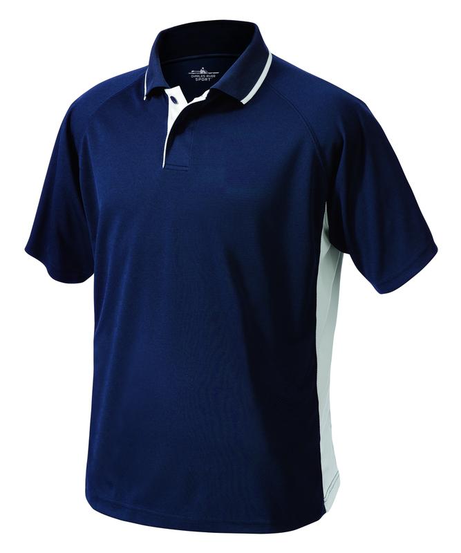 Charles River Men's Color Blocked Wicking Polo in Navy/White 4XL | 3810 - image 1 of 2