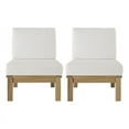 thumbnail image 1 of Modway Marina Ensemble Sectionnel de Patio en Bois de Teck 2 Pcs, Naturel/blanc, 1 of 3