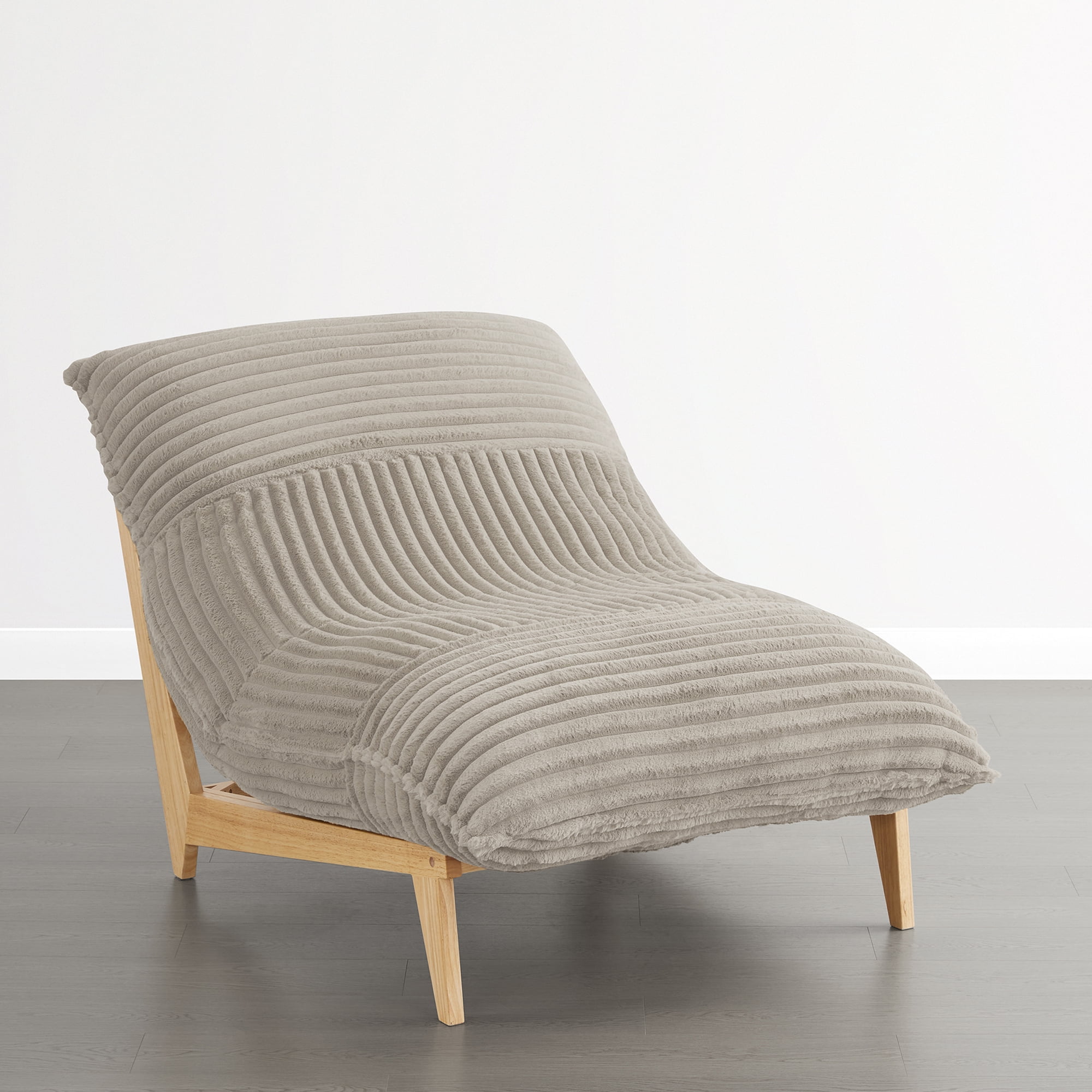 Spruce & Spring Oversized Cloud Accent Chair, Upholstered Lounge Chair with Deep Seat and Plush Cushions, Grey Faux Fur