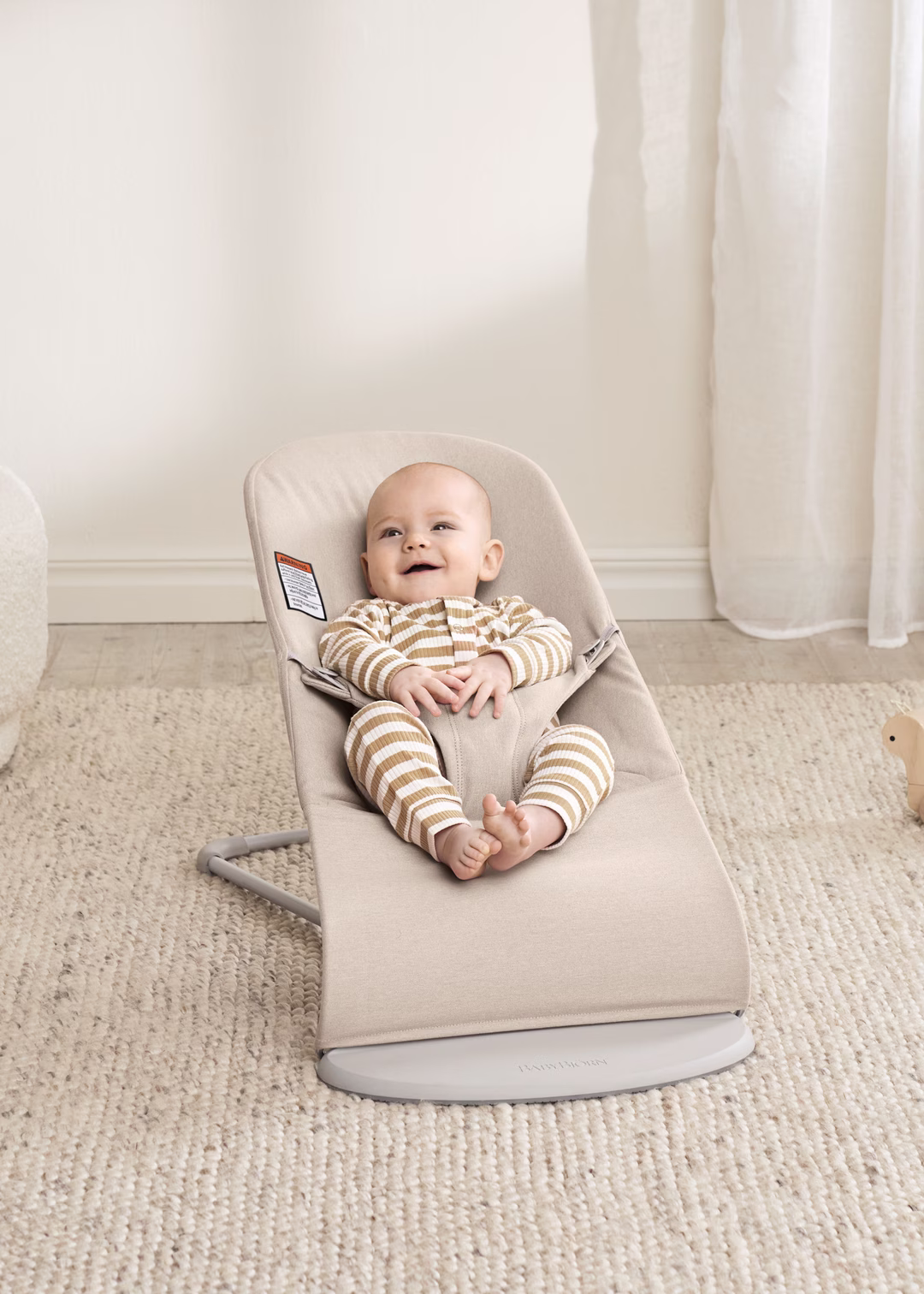 BabyBjorn Bouncer Bliss, Woven, Light Beige Melange