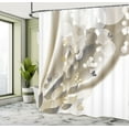 thumbnail image 4 of Ambesonne Floral Shower Curtain, Spring Themed Flowers Print, 69"Wx70"L, Pale Khaki, 4 of 4