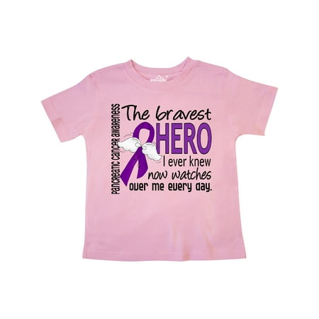 

Inktastic Pancreatic Cancer Bravest Hero I Ever Knew 1 Gift Toddler Boy or Toddler Girl T-Shirt