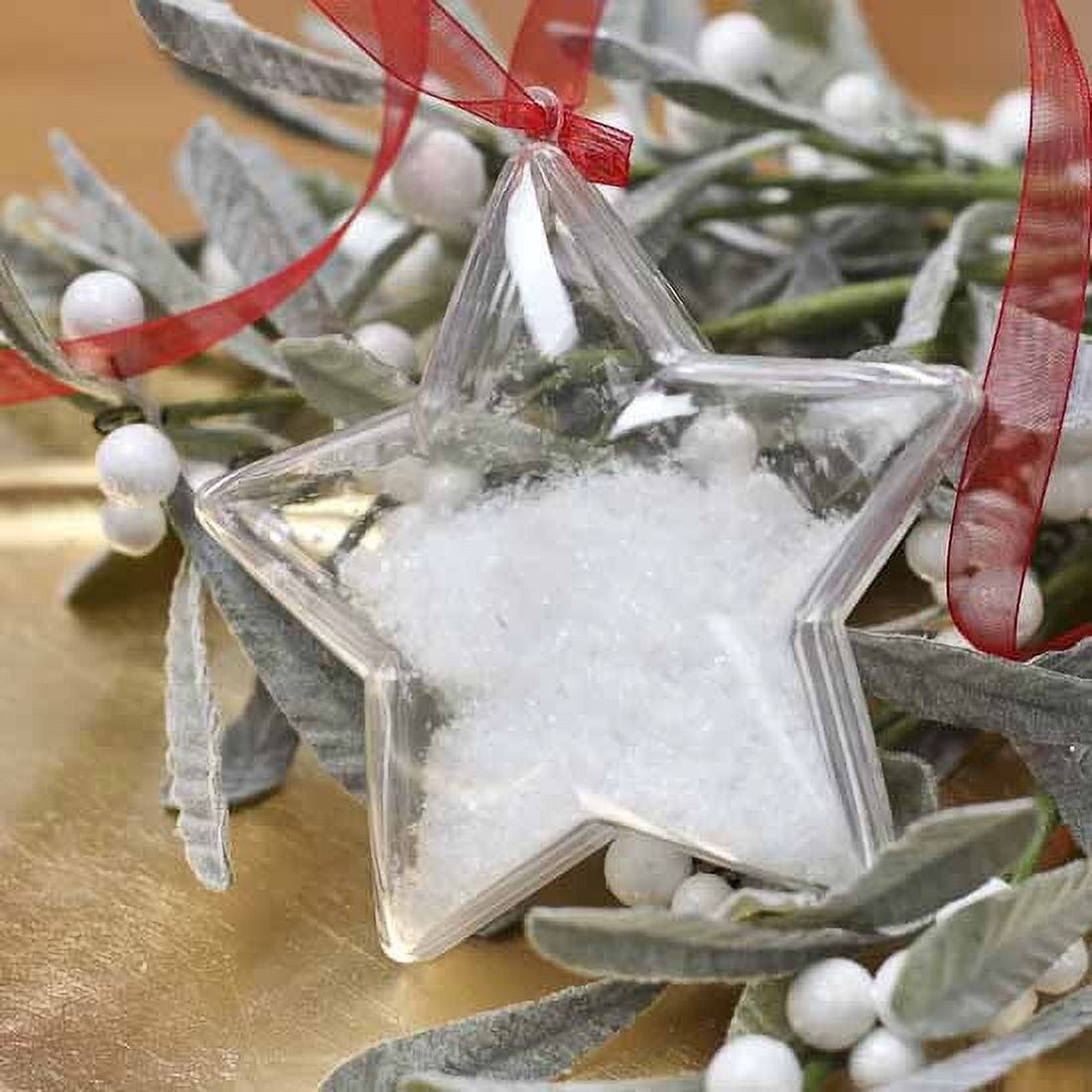 12pc Acrylic Fillable Clear Star Ornaments 90mm - for Christmas and Crafts - Factory Direct Craft