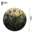 thumbnail image 2 of 14 Inch Wall Clock Battery Operated Silent Clock Decorative for Office, Kitchen, Outdoor, Living Room，Foggy Tree Pattern, 2 of 4