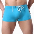 thumbnail image 4 of kpoplk Mens Basic Classic Swim Briefs Padded Bikini Swimwear Square Swimsuit Bikini Bottoms Low Rise S-XXL Size M,Blue, 4 of 5