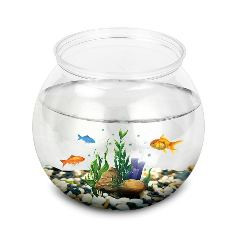 STAGA Plastic Fish Bowl Round Desktop Aquarium Transparent PET