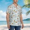 thumbnail image 2 of Lsque Carrot Rabbit pattern Hawaiian Shirt for Men, Unisex Summer Beach Casual Short Sleeve Button Down Shirts-Small, 2 of 9
